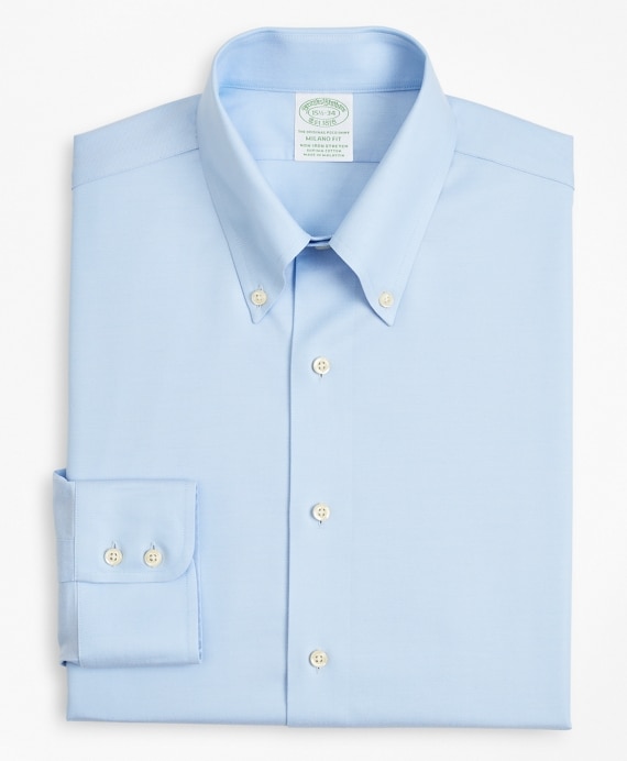Stretch Milano Slim-Fit Dress Shirt, Non-Iron Twill Button-Down Collar
