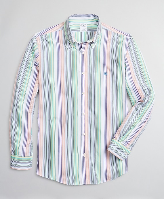 Luxury Collection Regent Fitted Sport Shirt, Button-Down Collar Multi-Stripe