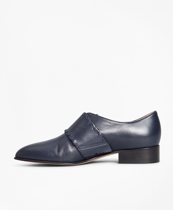 Leather Whip-Stitch Monk Strap Loafers