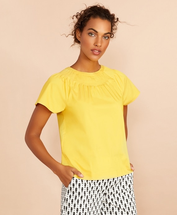Pleated Poplin Blouse