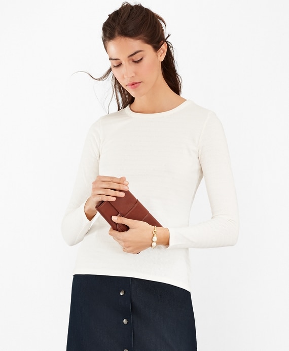 Textured-Stripe Supima® Cotton Top