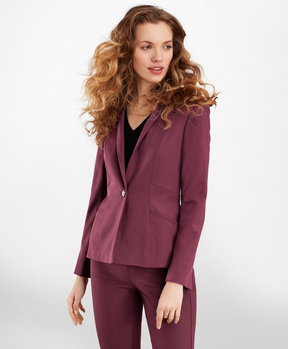 Stretch Wool Twill One-Button Jacket