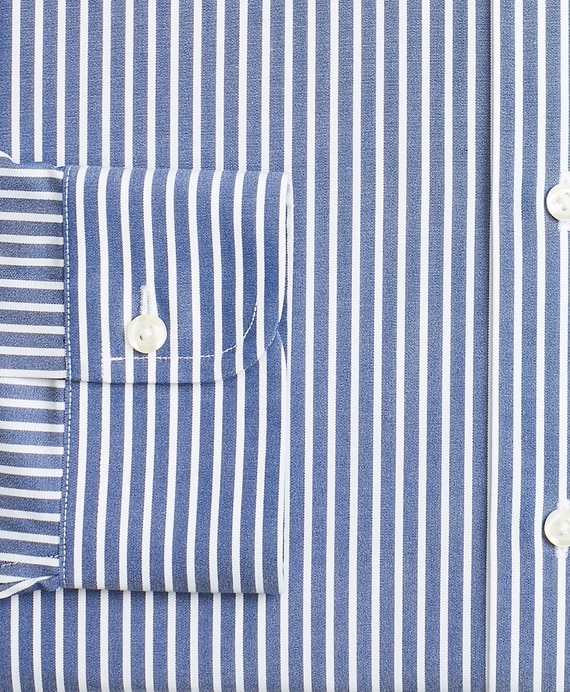 Stretch Milano Slim-Fit Dress Shirt, Non-Iron Ground Stripe