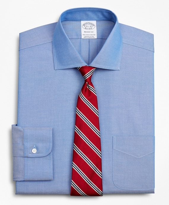 Stretch Regent Fitted Dress Shirt, Non-Iron Pinpoint English Collar