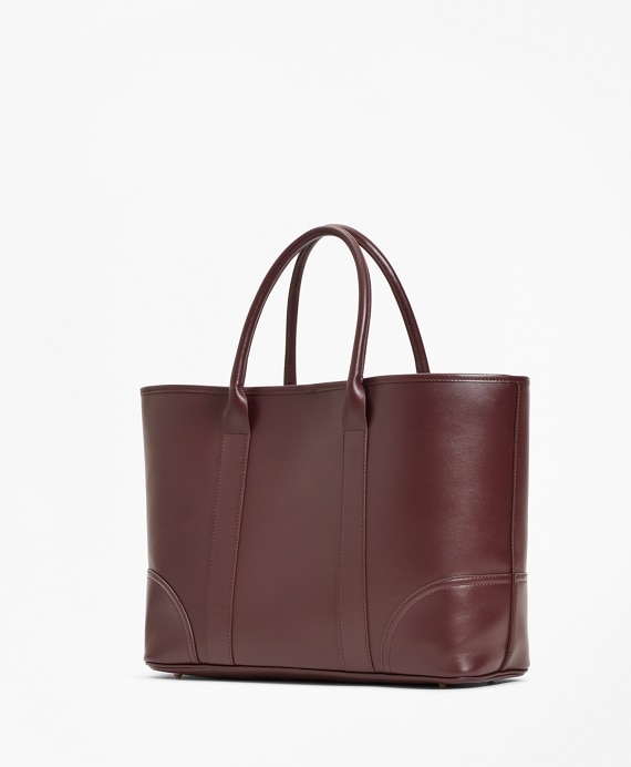 Logo-Embellished Leather Tote Bag