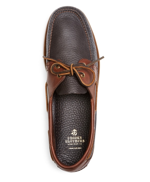 Contrasting Leather Boat Shoes