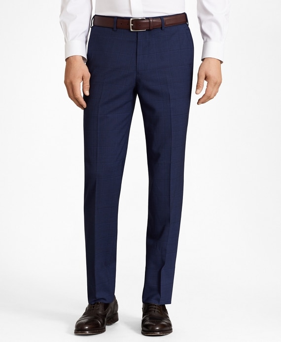 Regent Fit BrooksCool® Navy Plaid Suit