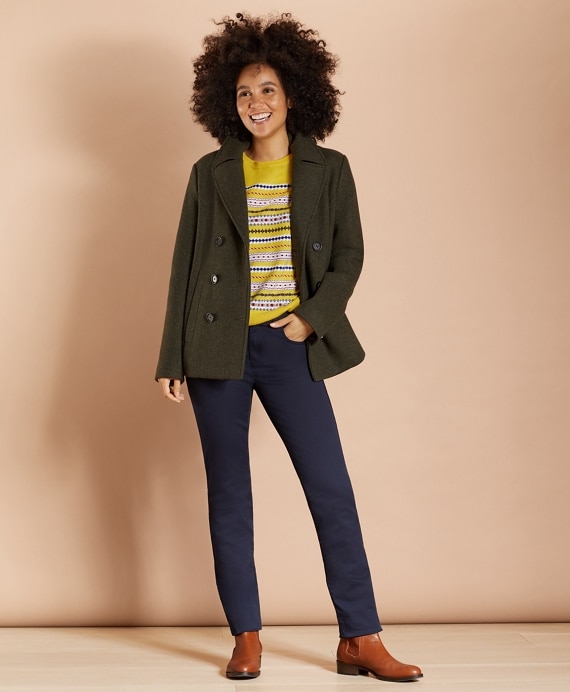 Wool-Blend Double-Knit Jersey Peacoat