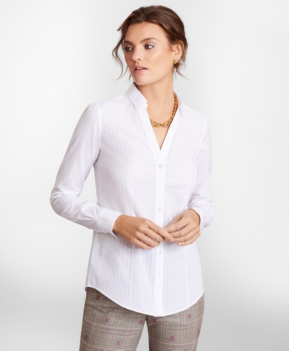 Striped Supima® Cotton Dobby Fitted Shirt