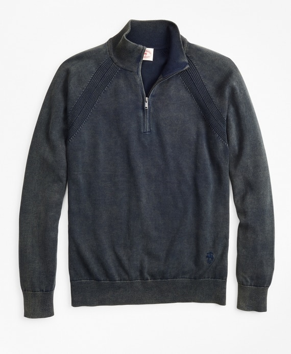 Acid Wash Half-Zip Sweater