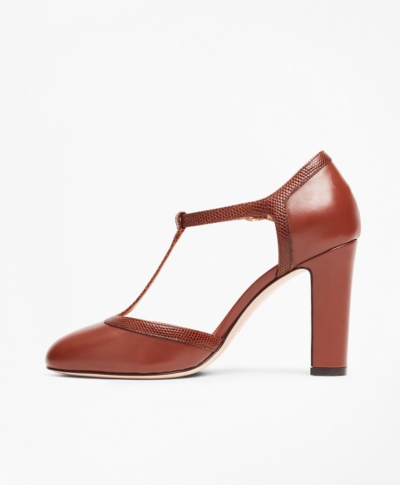Leather T-Strap Pumps