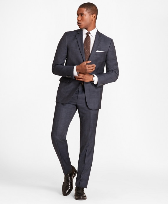 Regent Fit Saxxon™ Wool Blue Plaid 1818 Suit