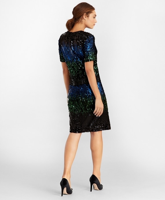 Ombre Sequin Shift Dress