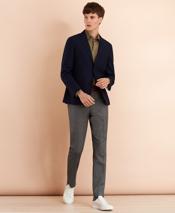 Cotton-Blend Houndstooth Trousers