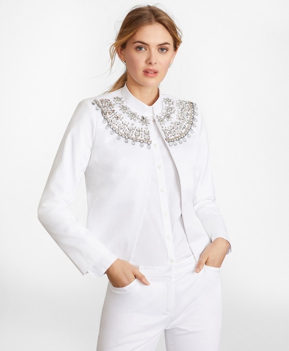 Beaded Cotton Sateen Jacket