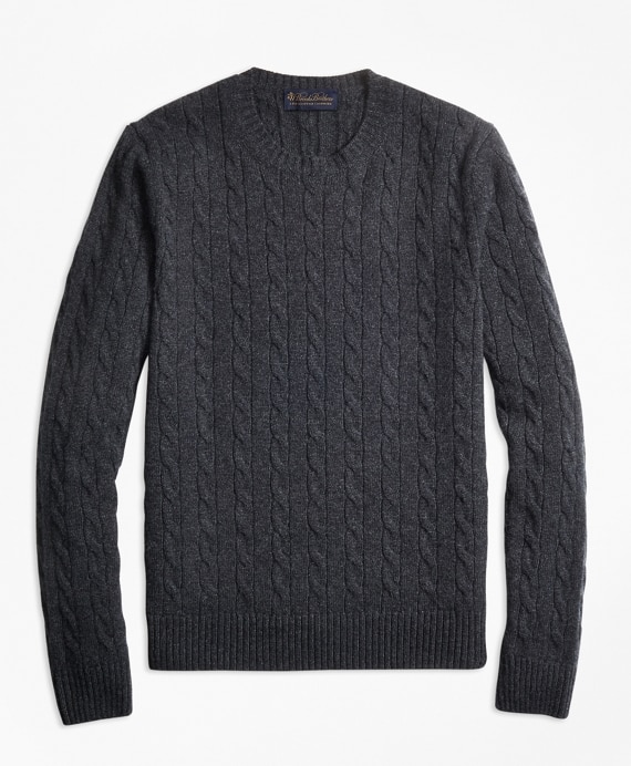 Cable-Knit Crewneck Cashmere Sweater
