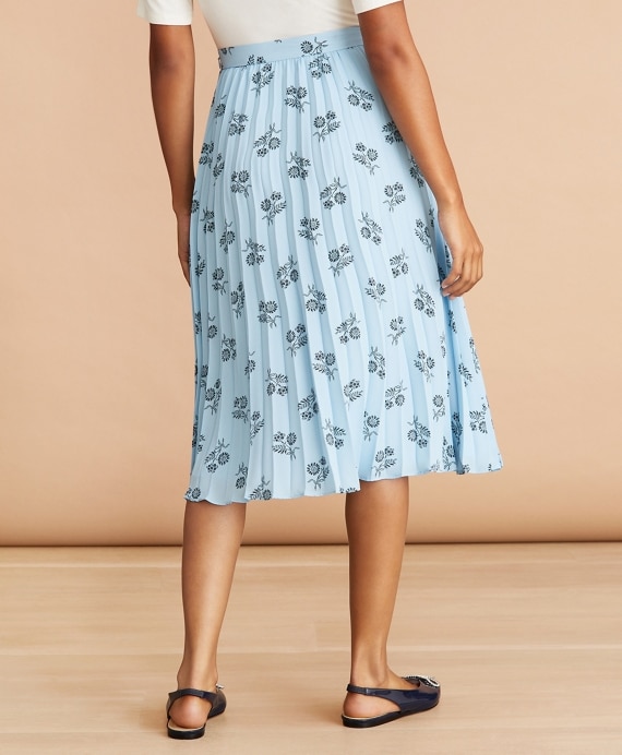 Floral-Print Pleated Skirt