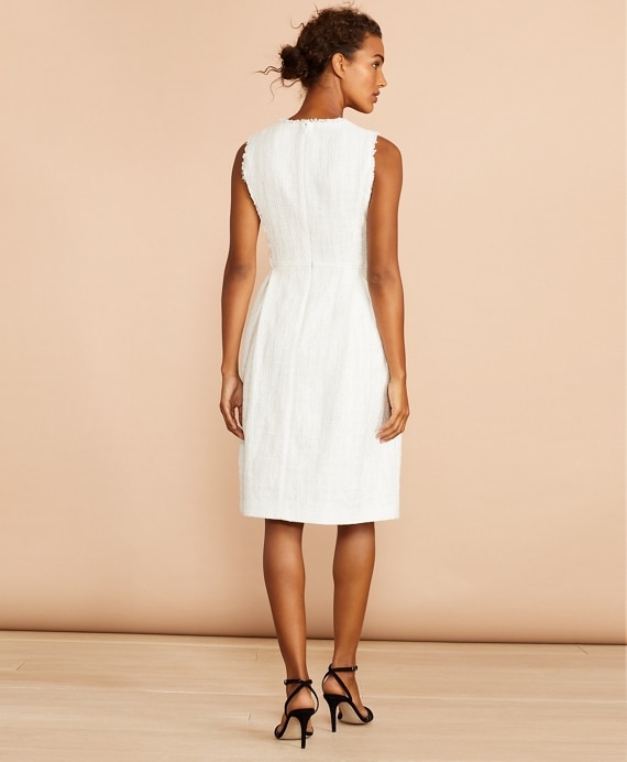 Fringe-Trimmed Boucle Dress