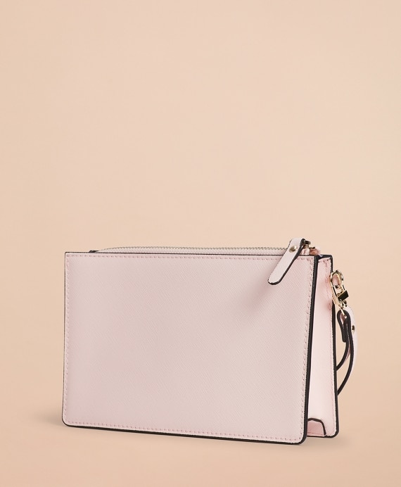 Saffiano Leather Wristlet Clutch