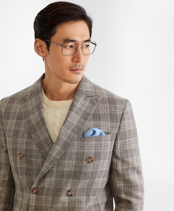 Regent Fit Double-Breasted Check Sport Coat