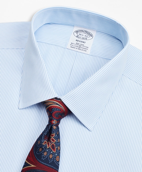 Stretch Regent Fitted Dress Shirt, Non-Iron Stripe