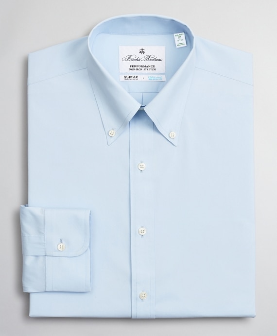 Milano Slim Fit Dress Shirt, Performance Non-Iron with COOLMAX®, Button-Down Collar Twill
