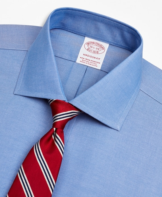 Stretch Madison Classic-Fit Dress Shirt, Non-Iron Pinpoint English Collar