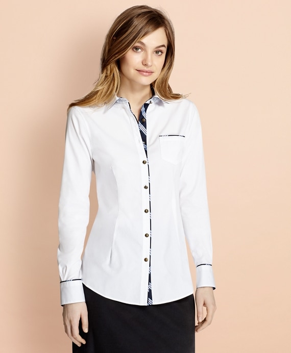 BB#1-Trimmed Nine-to-Nine Stretch-Cotton Poplin Shirt