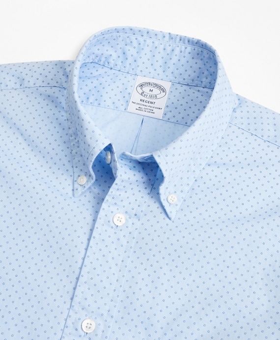 Regent Fit Micro-Floral Print Sport Shirt