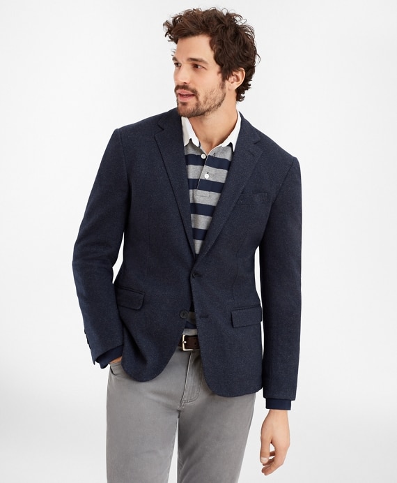 Regent Fit Two-Button Herringbone Knit Sport Coat