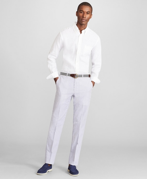 Milano Fit Stripe Seersucker Trousers