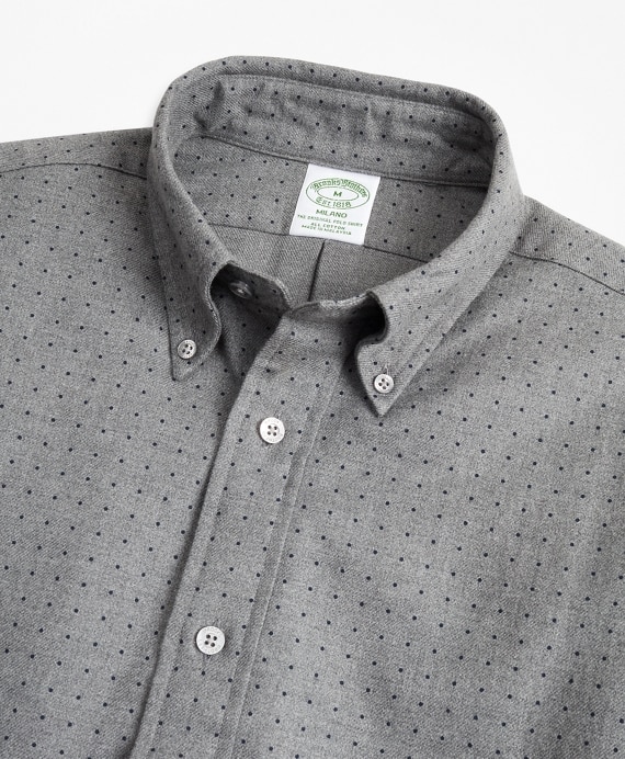 Milano Fit Dot Print Flannel Sport Shirt
