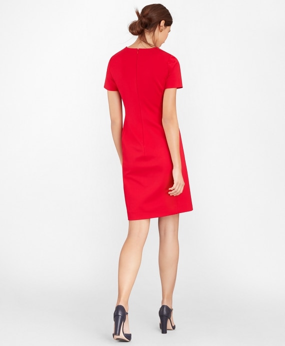 Square-Neck Ponte Sheath Dress