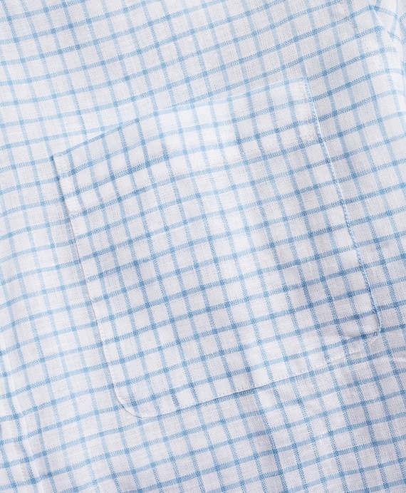 Regent Fitted Sport Shirt, Irish Linen Windowpane