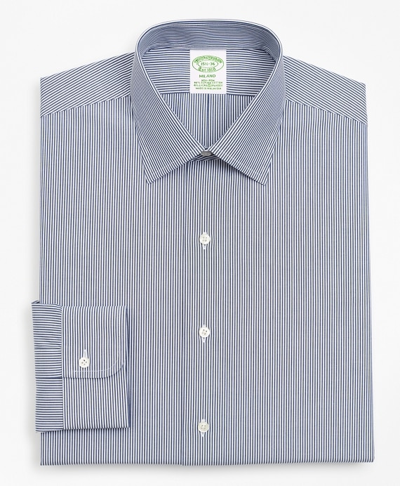 Stretch Milano Slim-Fit Dress Shirt, Non-Iron Stripe