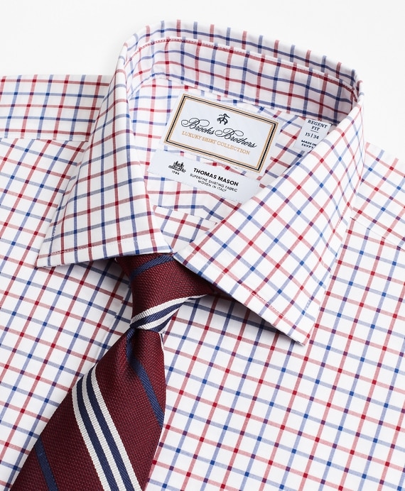 Luxury Collection Regent Fitted Dress Shirt, Franklin Spread Collar Bold Windowpane