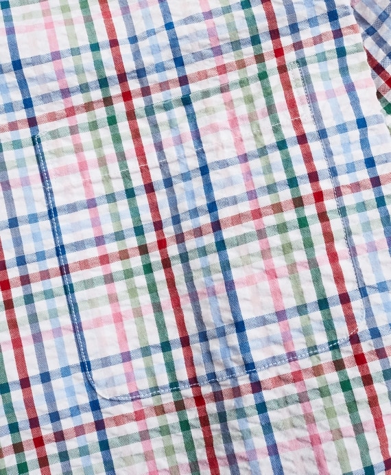 Milano Slim-Fit Sport Shirt, Seersucker Multi-Check