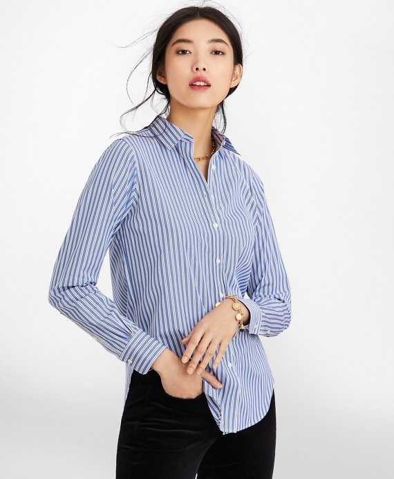 Classic-Fit Striped Cotton Poplin Luxury Shirt