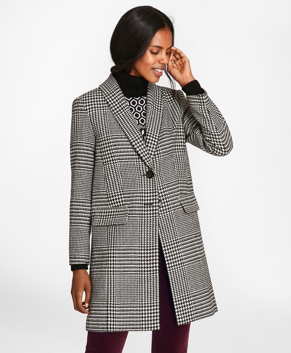 Glen Plaid Wool Cocoon Coat