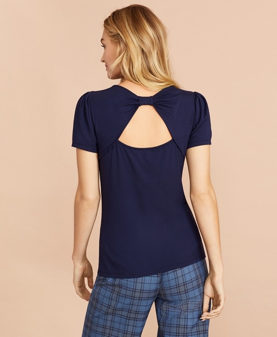 Puff-Sleeve V-Neck T-Shirt