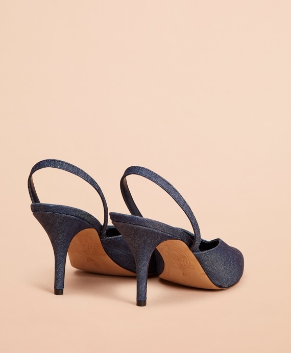 Denim Sling-Back High Heels