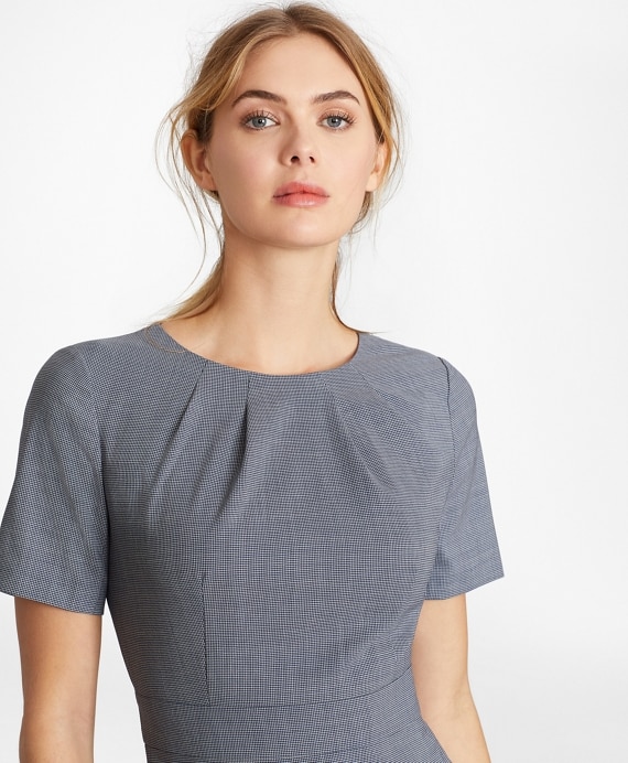 Houndstooth BrooksCool® Merino Wool Sheath Dress