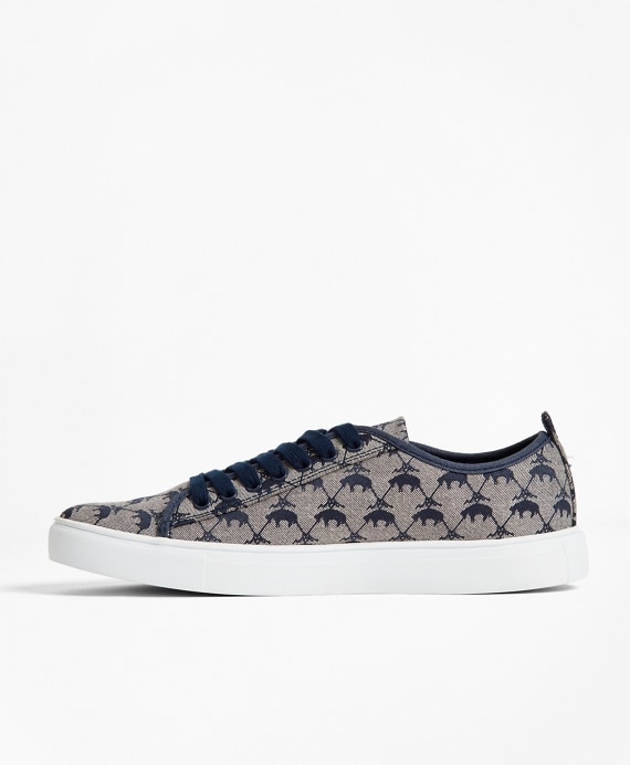 Leather-Trimmed Logo Jacquard Sneakers