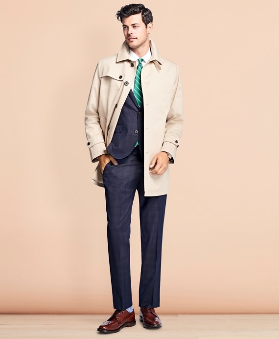 Water-Resistant Single-Breasted Trench Coat