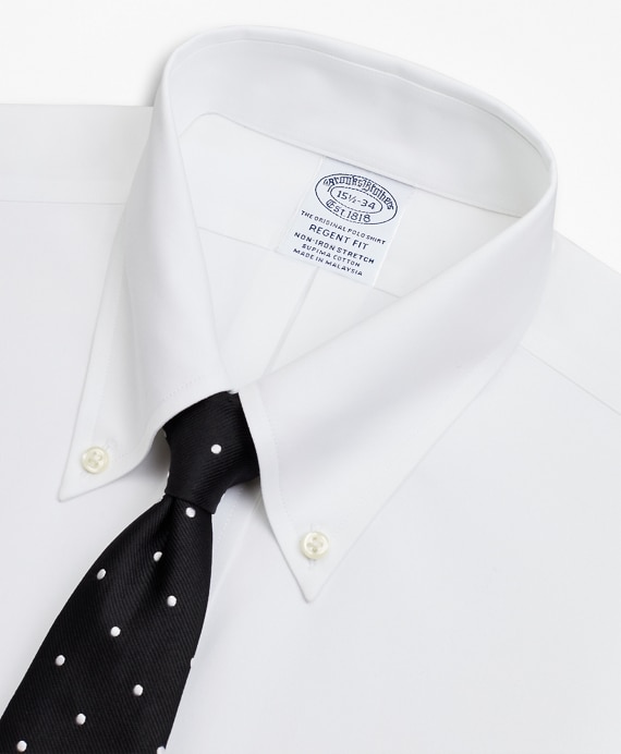 Stretch Regent Fitted Dress Shirt, Non-Iron Poplin Button-Down Collar