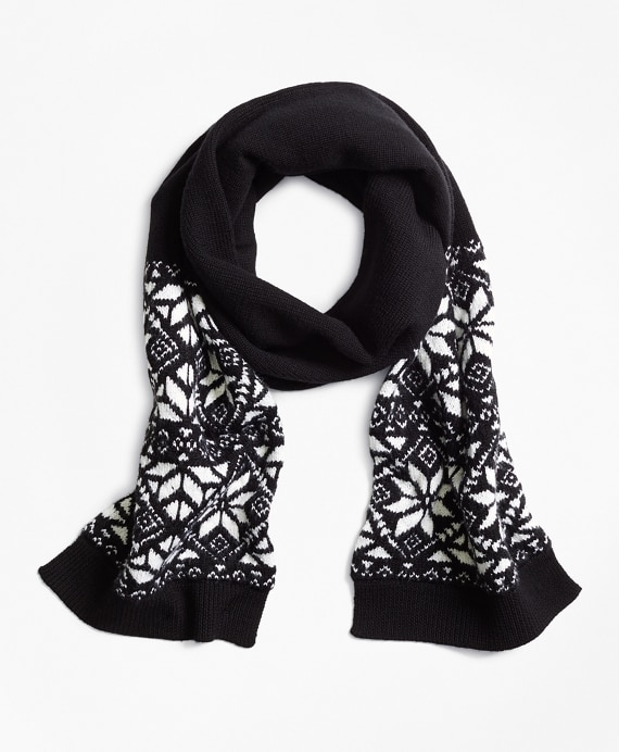 Boys Wool Blend Snowflake Fair Isle Scarf