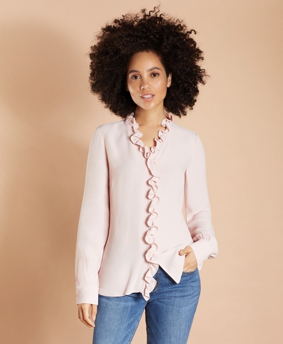 Ruffled Crepe Blouse