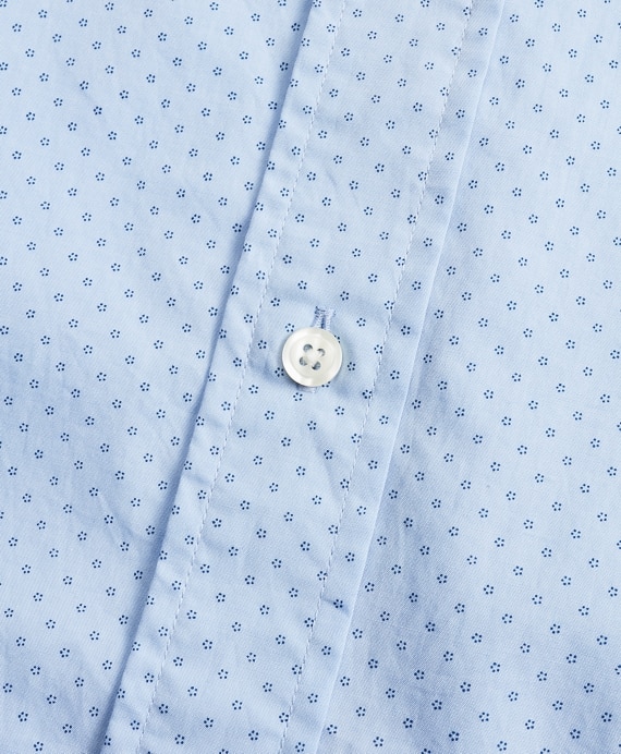 Regent Fit Micro-Floral Print Sport Shirt