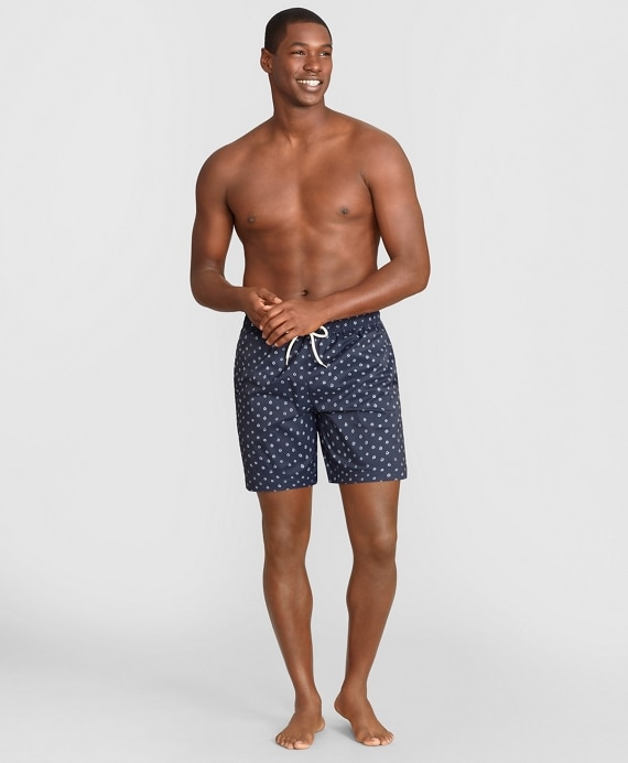 Montauk 6 Indigo Dot Swim Trunks
