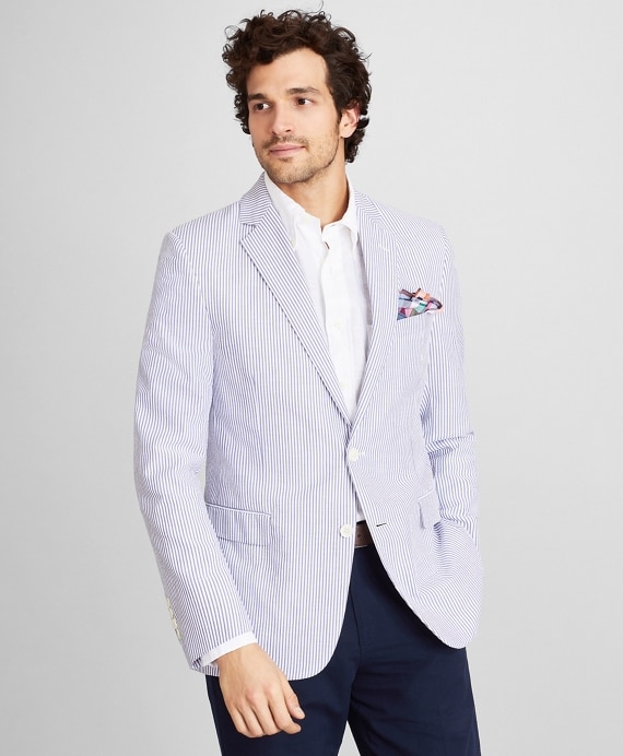 Regent Fit Stripe Seersucker Sport Coat